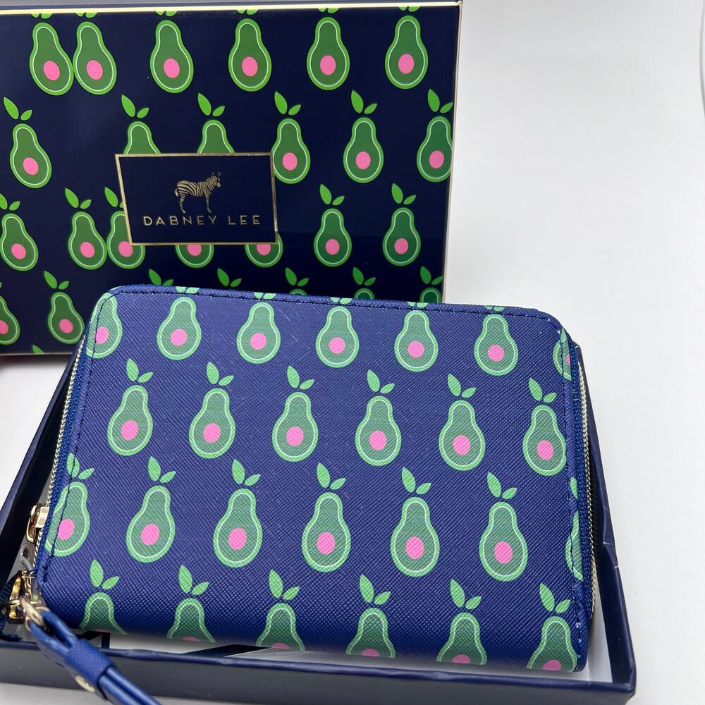 Dabney Lee Avocado Zip Wallet, Navy and Green